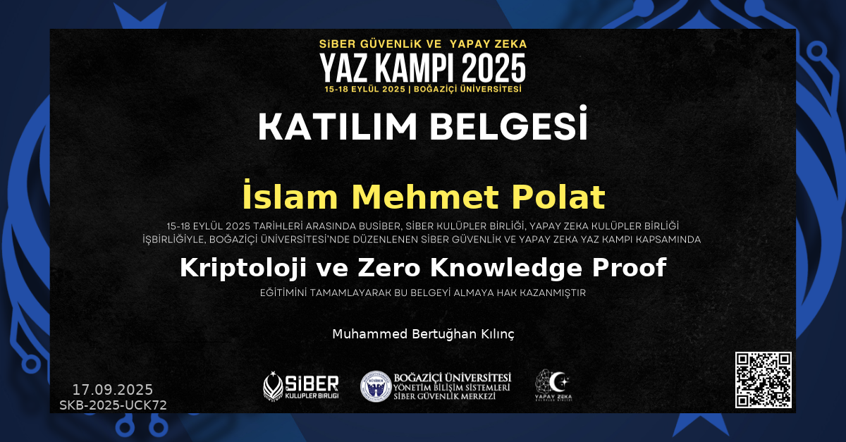 Kriptoloji ve Zero Knowledge Proof
