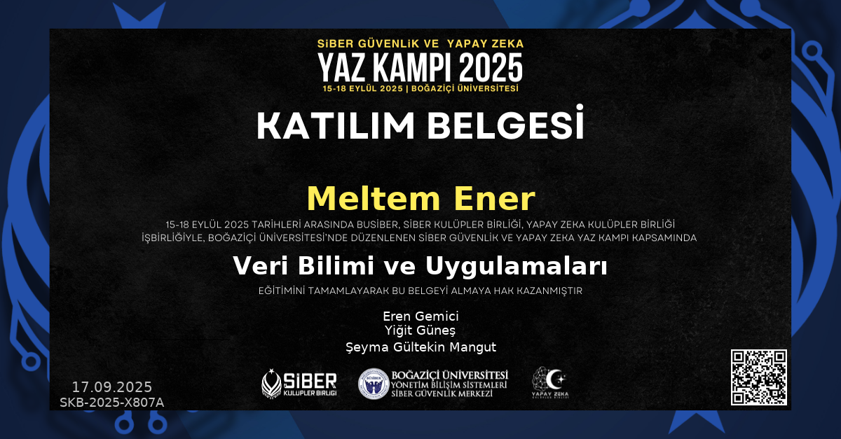 Veri Bilimi ve Uygulamaları