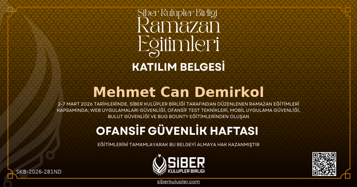 Ramazan Eğitimleri - Offensive Security Haftası
