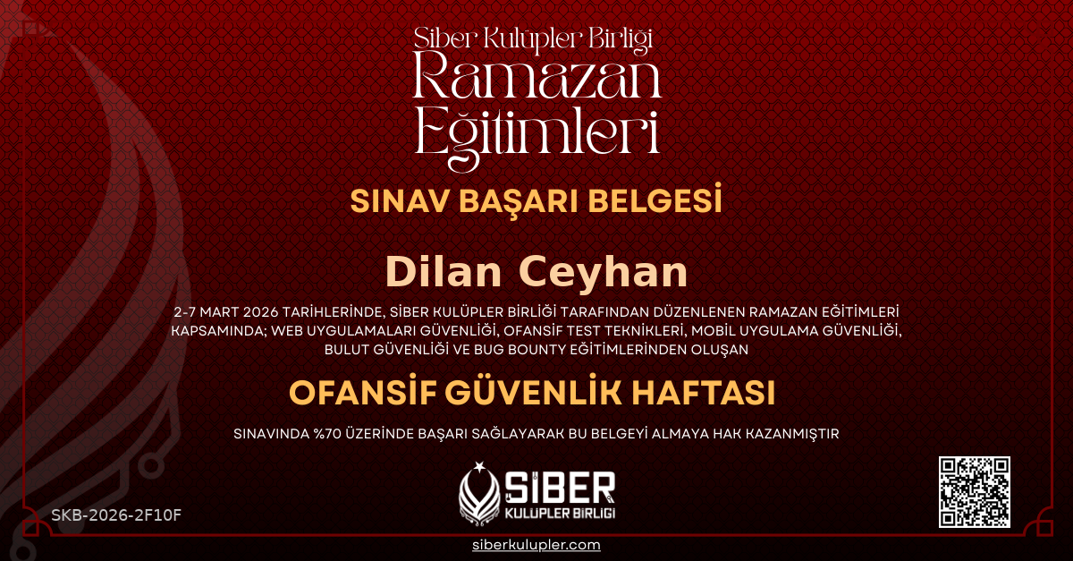 Ramazan Eğitimleri - Offensive Security Haftası Sınavı