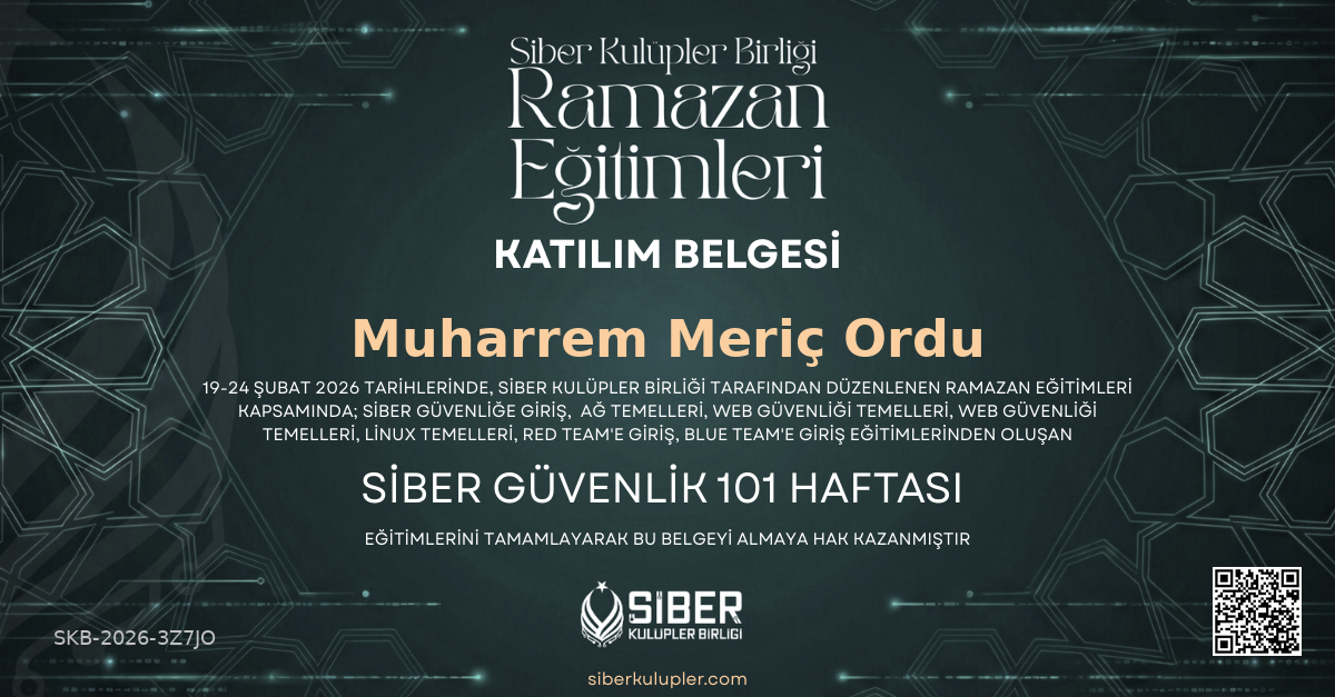 Ramazan Eğitimleri - Siber Güvenlik 101 Haftası