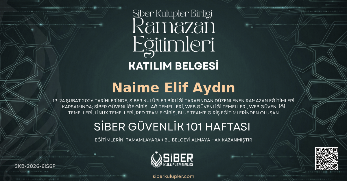 Ramazan Eğitimleri - Siber Güvenlik 101 Haftası