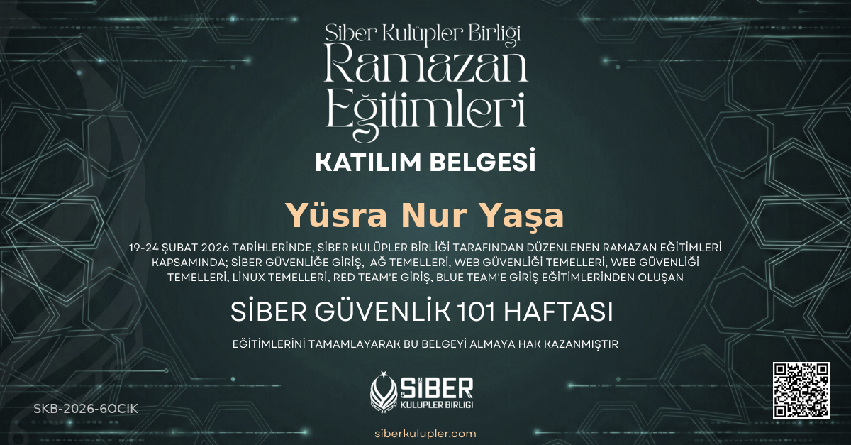 Ramazan Eğitimleri - Siber Güvenlik 101 Haftası