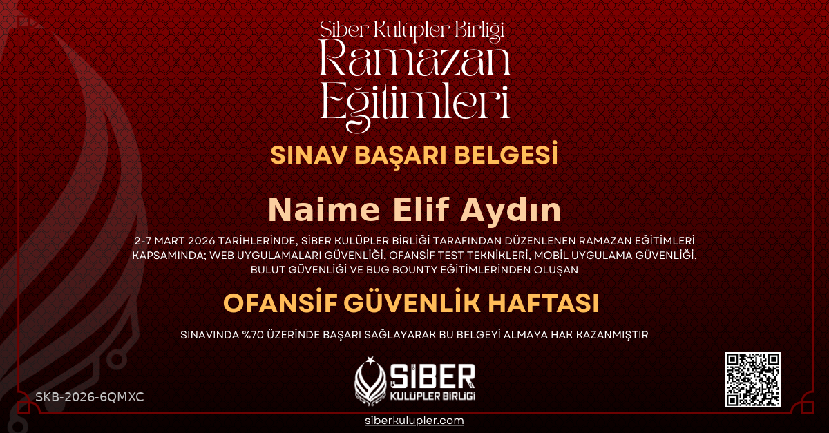Ramazan Eğitimleri - Offensive Security Haftası Sınavı