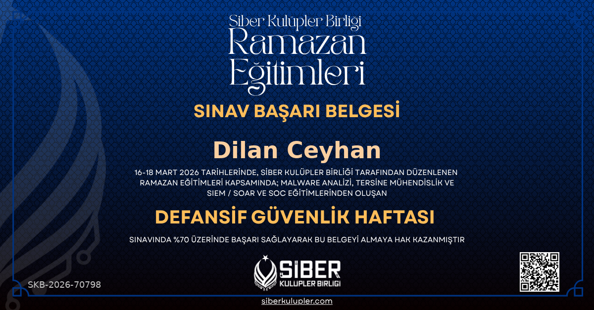 Ramazan Eğitimleri - Defensive Security Haftası Sınavı
