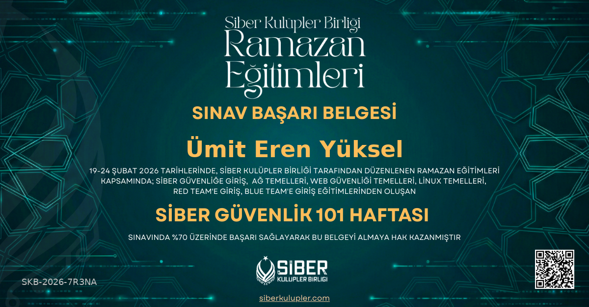 Ramazan Eğitimleri - Siber Güvenlik 101 Haftası Sınavı