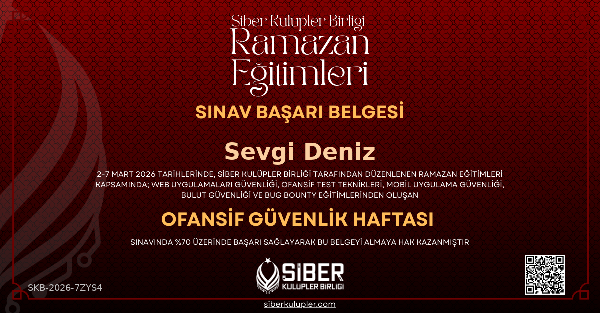 Ramazan Eğitimleri - Offensive Security Haftası Sınavı