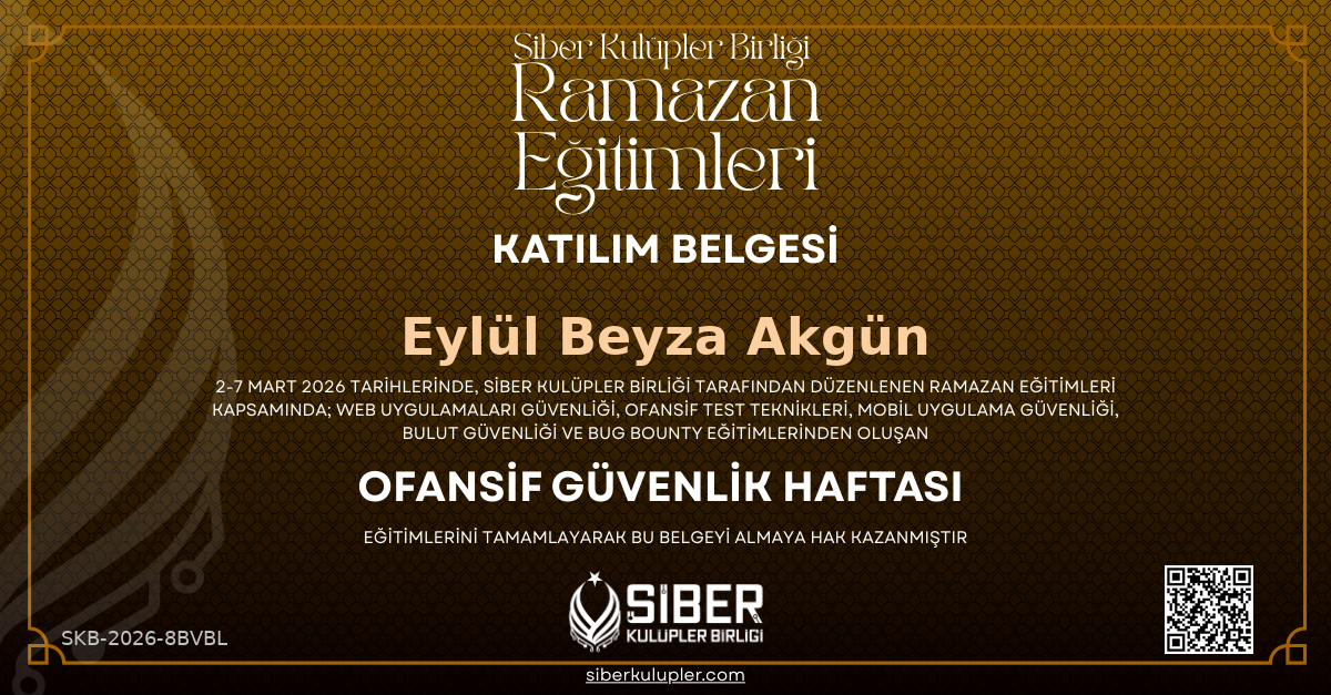 Ramazan Eğitimleri - Offensive Security Haftası