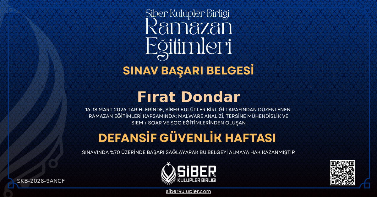 Ramazan Eğitimleri - Defensive Security Haftası Sınavı
