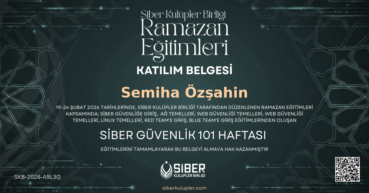 Ramazan Eğitimleri - Siber Güvenlik 101 Haftası