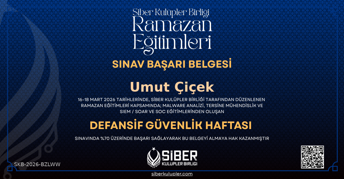 Ramazan Eğitimleri - Defensive Security Haftası Sınavı