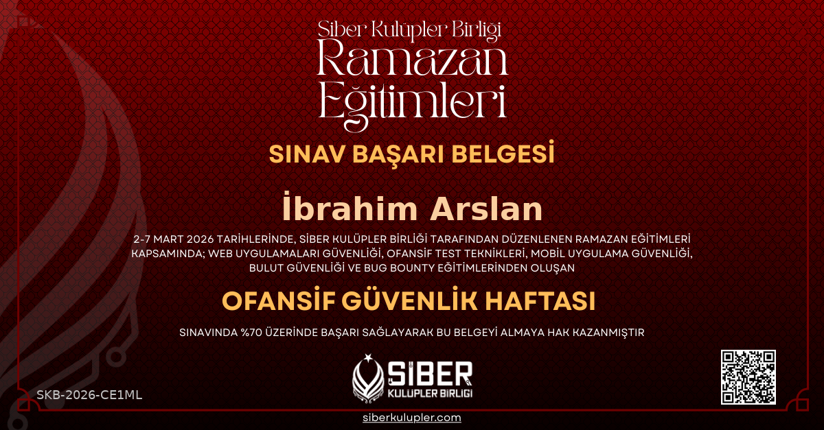 Ramazan Eğitimleri - Offensive Security Haftası Sınavı