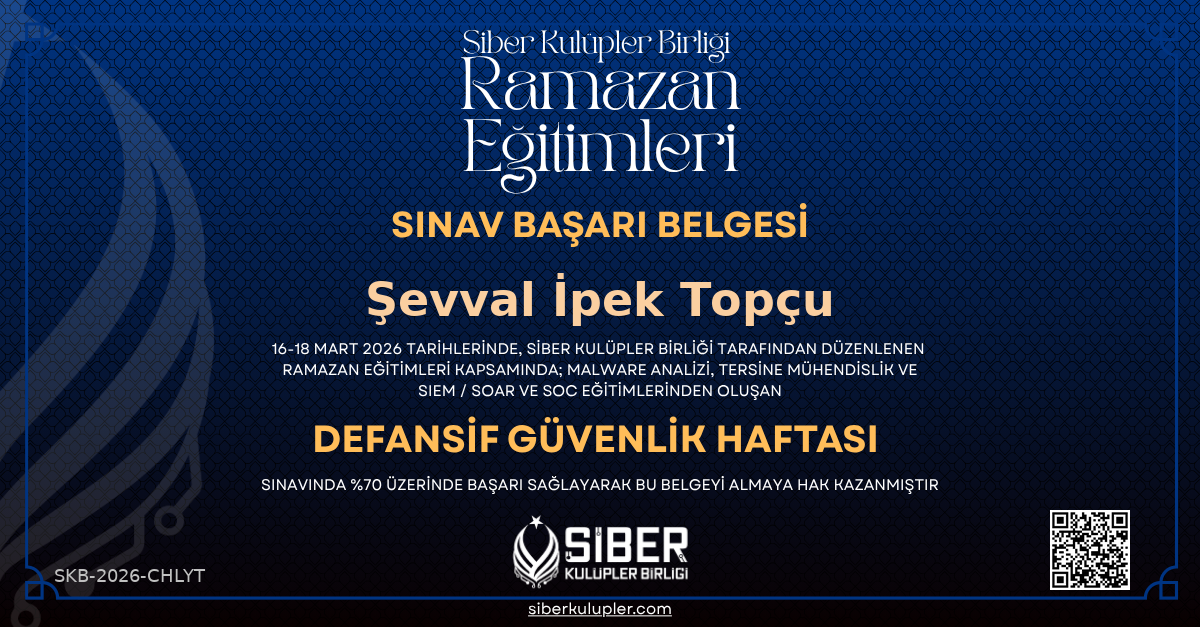 Ramazan Eğitimleri - Defensive Security Haftası Sınavı