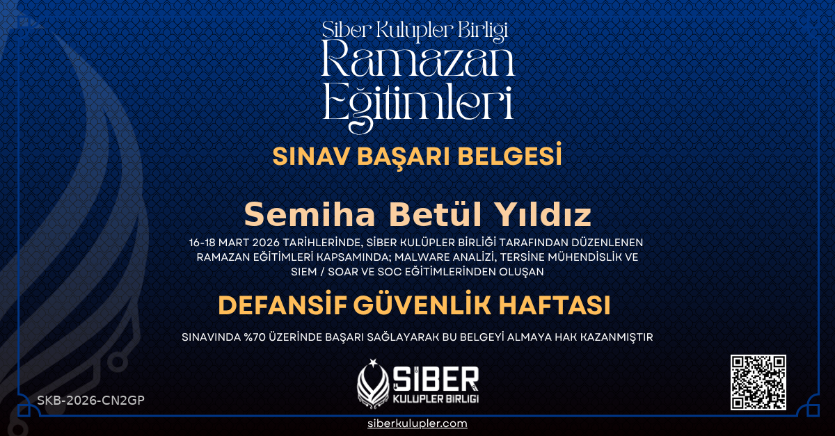 Ramazan Eğitimleri - Defensive Security Haftası Sınavı