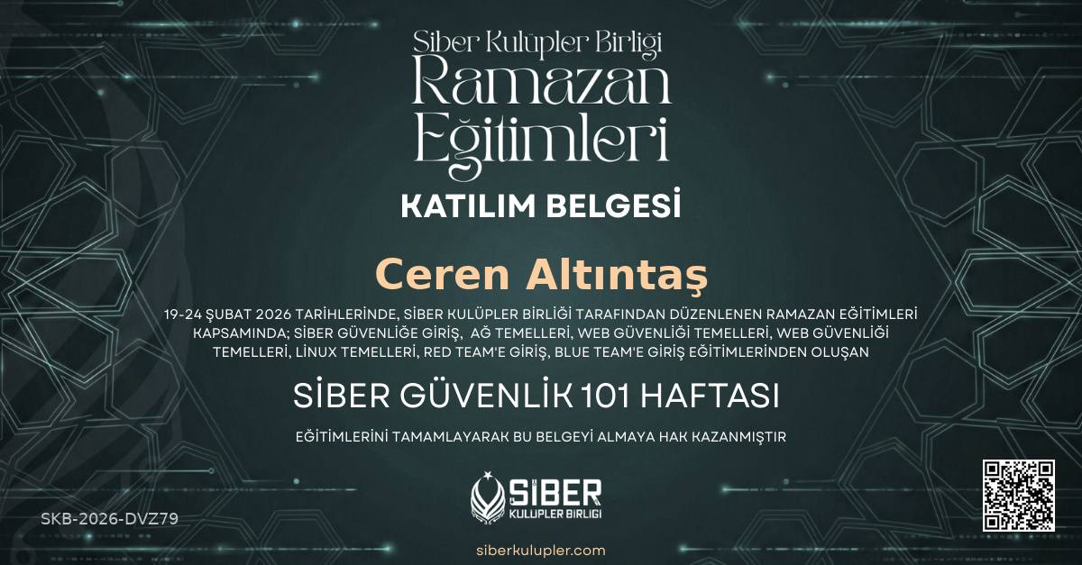 Ramazan Eğitimleri - Siber Güvenlik 101 Haftası