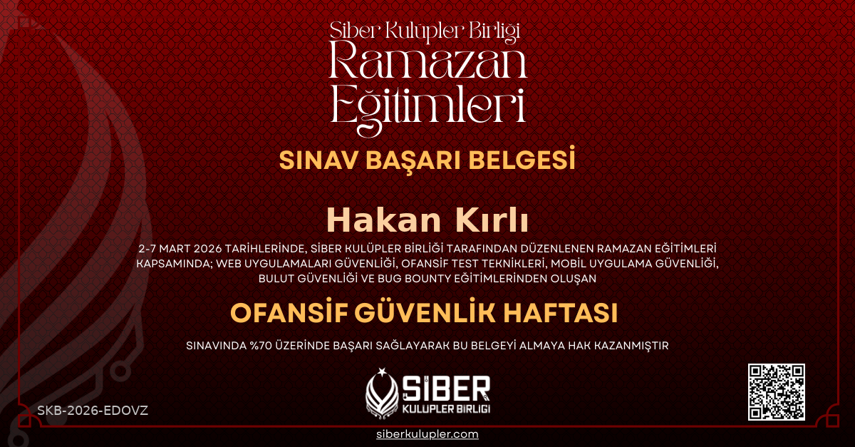 Ramazan Eğitimleri - Offensive Security Haftası Sınavı