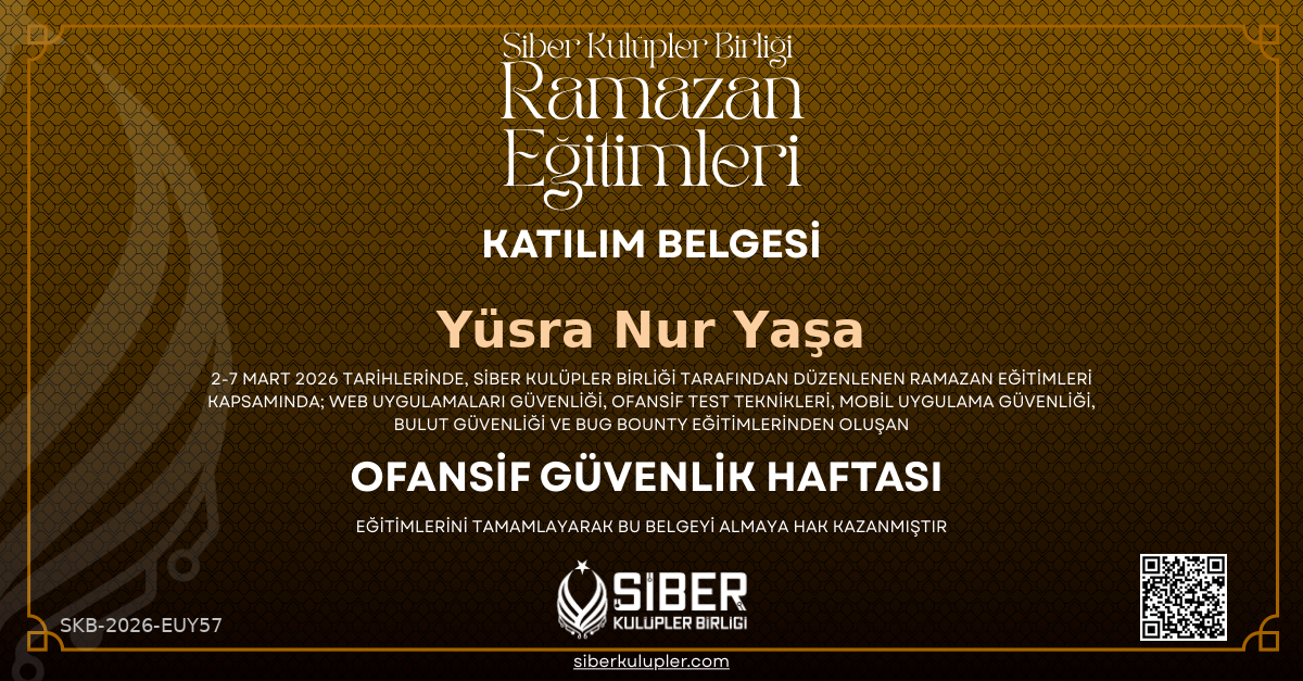 Ramazan Eğitimleri - Offensive Security Haftası