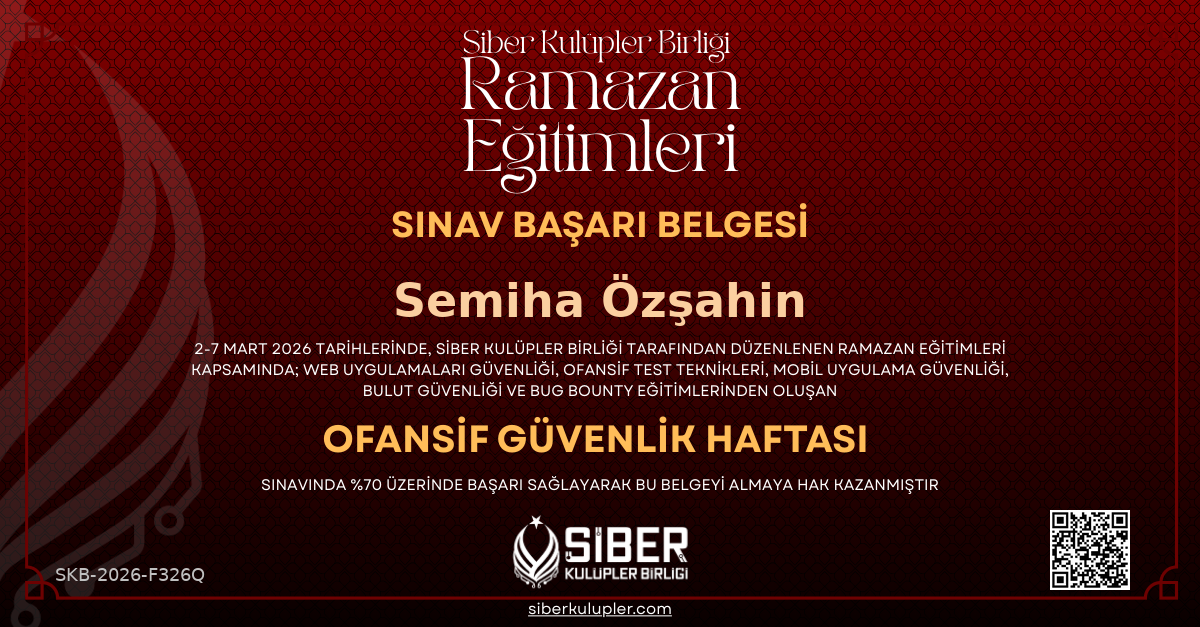 Ramazan Eğitimleri - Offensive Security Haftası Sınavı