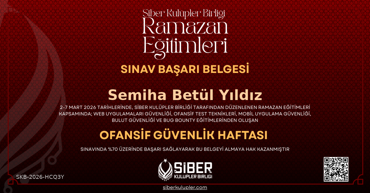 Ramazan Eğitimleri - Offensive Security Haftası Sınavı