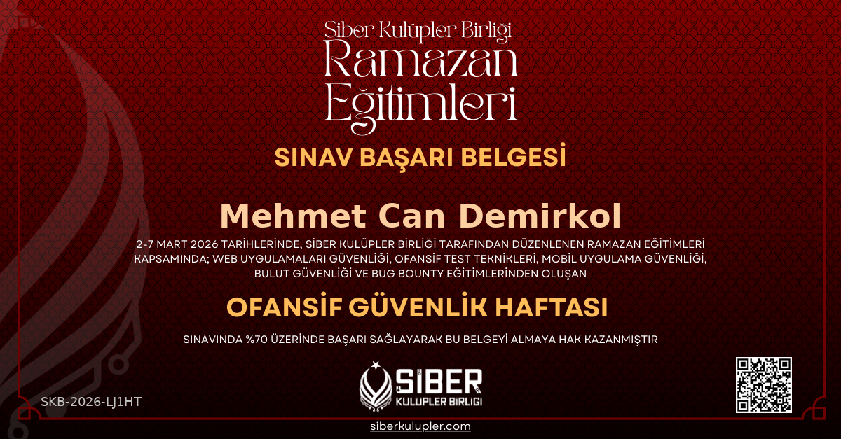 Ramazan Eğitimleri - Offensive Security Haftası Sınavı