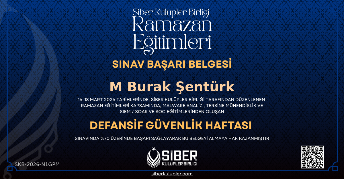 Ramazan Eğitimleri - Defensive Security Haftası Sınavı