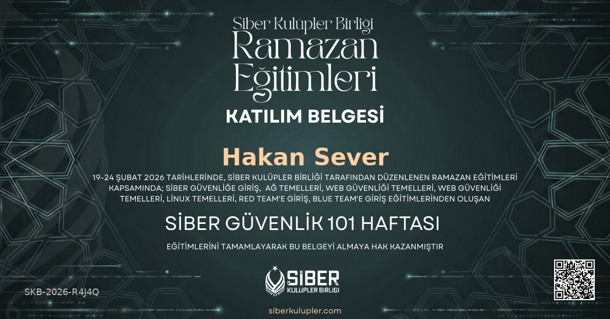 Ramazan Eğitimleri - Siber Güvenlik 101 Haftası