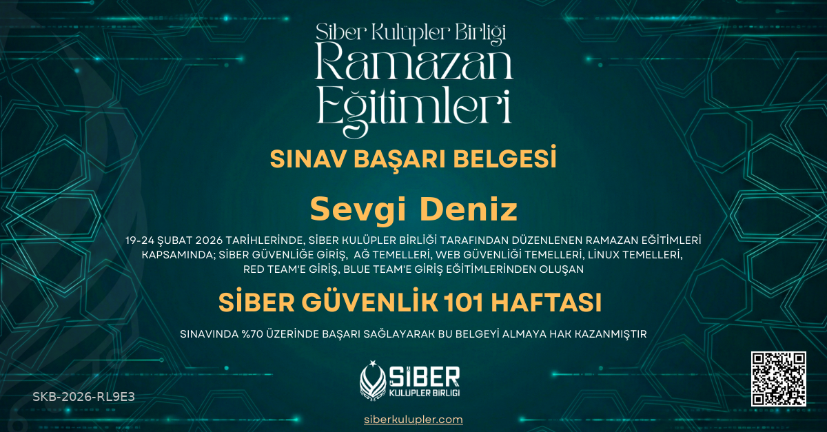 Ramazan Eğitimleri - Siber Güvenlik 101 Haftası Sınavı