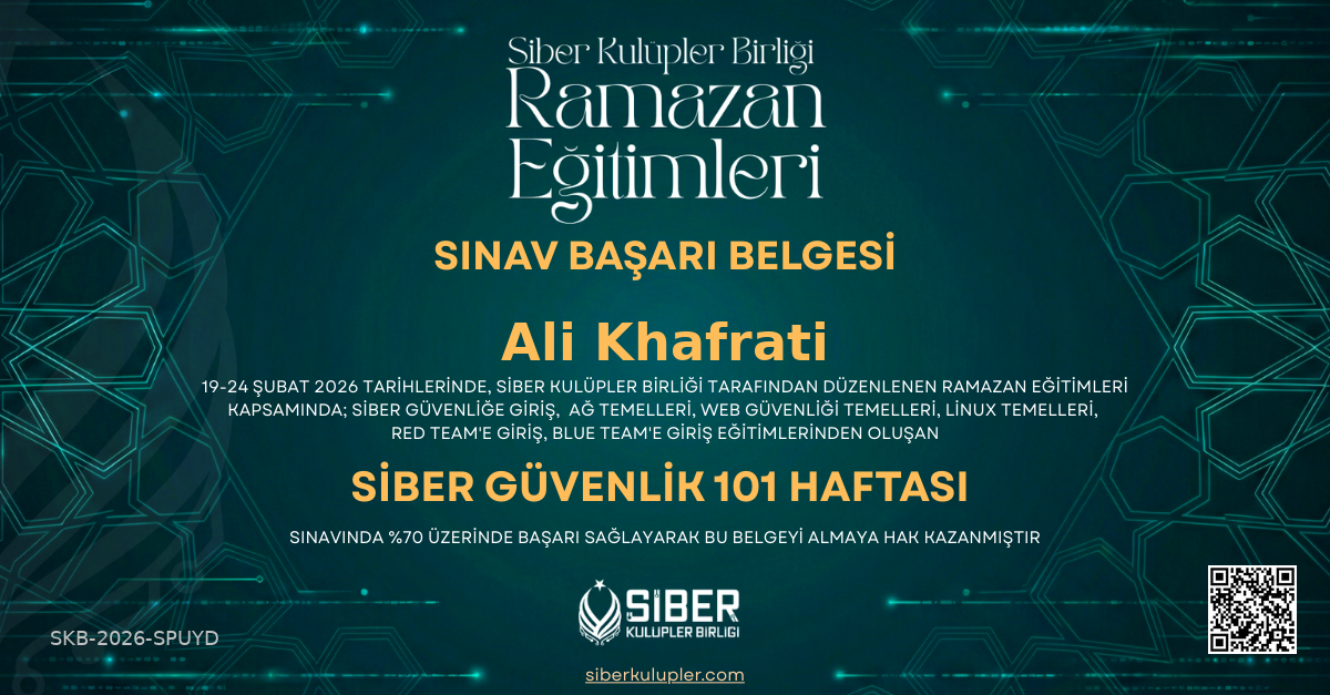 Ramazan Eğitimleri - Siber Güvenlik 101 Haftası Sınavı