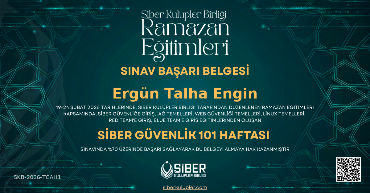 Ramazan Eğitimleri - Siber Güvenlik 101 Haftası Sınavı