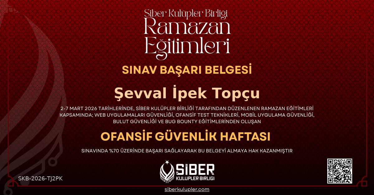 Ramazan Eğitimleri - Offensive Security Haftası Sınavı