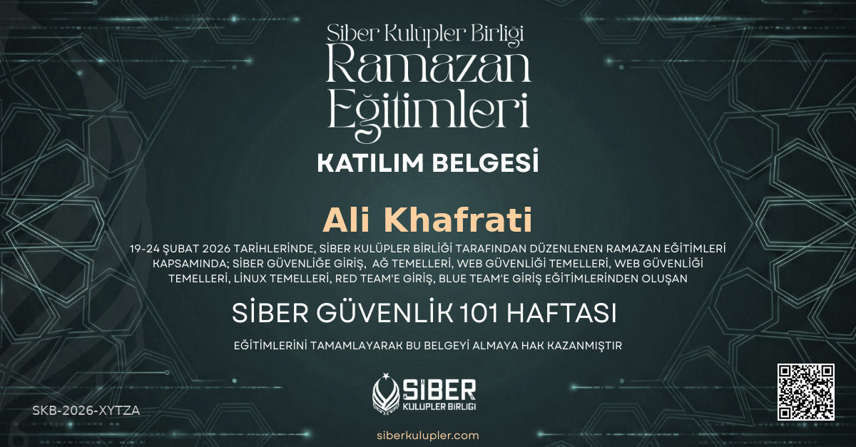 Ramazan Eğitimleri - Siber Güvenlik 101 Haftası