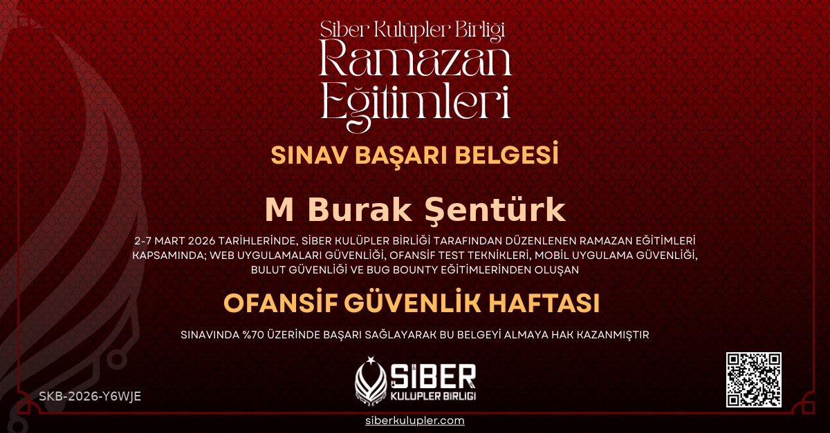 Ramazan Eğitimleri - Offensive Security Haftası Sınavı