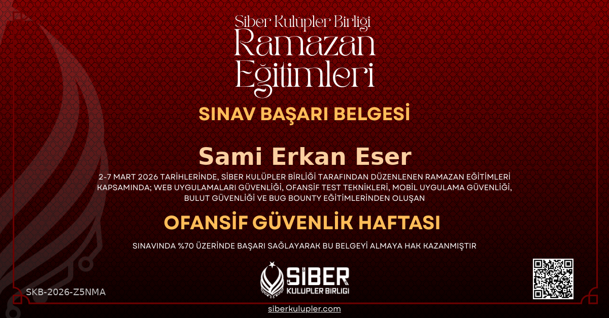 Ramazan Eğitimleri - Offensive Security Haftası Sınavı