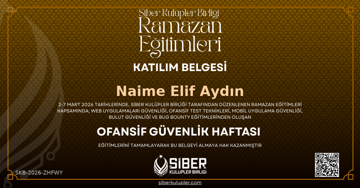 Ramazan Eğitimleri - Offensive Security Haftası
